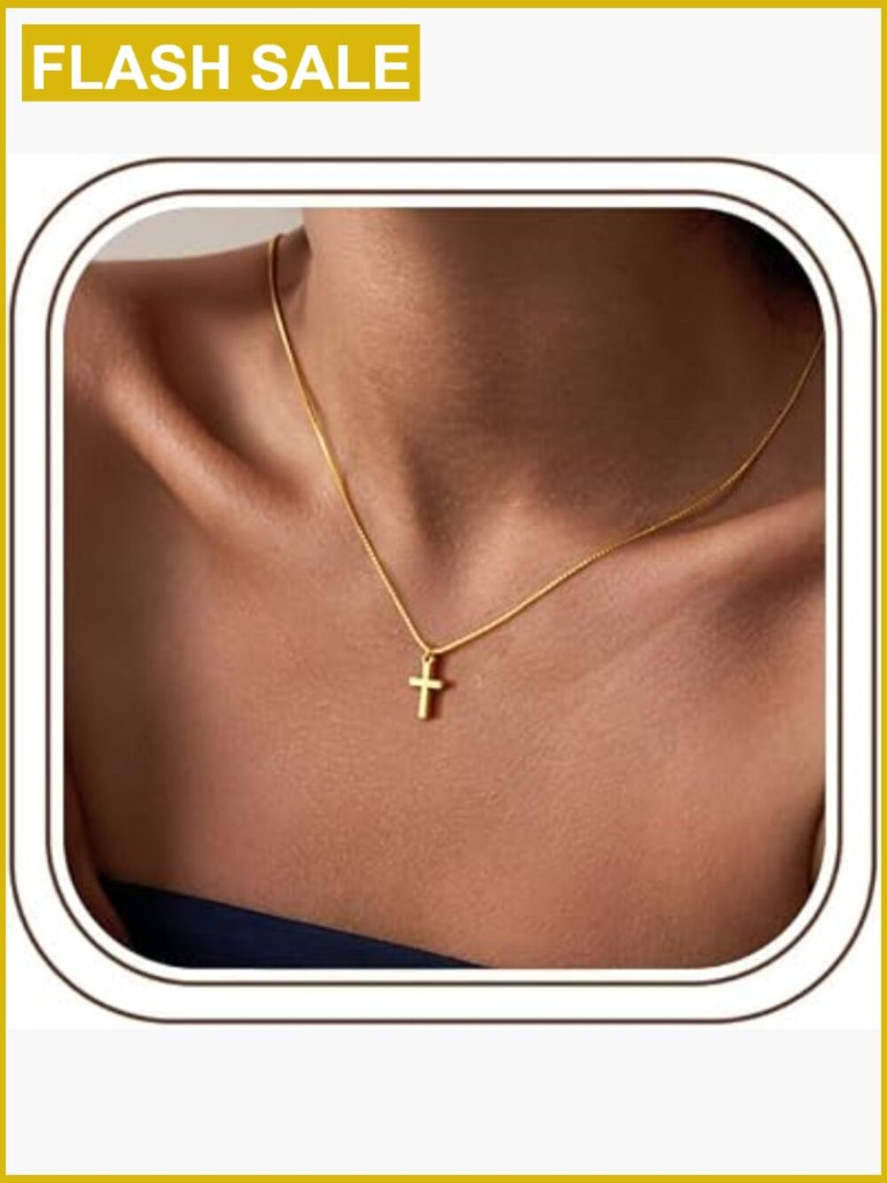 14K Gold-Plated Cross Necklace - Dainty Faith Jewelry